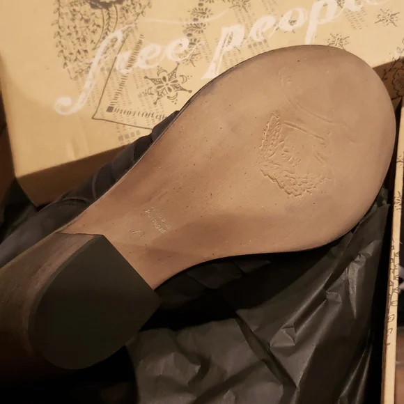 Free People New Boots HYBRID Strappy Suede Leather Booties NIB BLACK Women's 10 - Picture 10 of 14